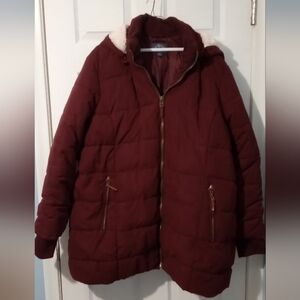St. John's Bay Burgundy Puffer Jacket